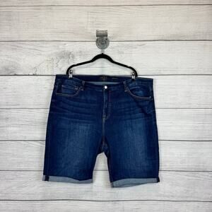 Jen7 By 7ForAllMankind Plus Size Dark Washed Bermuda Shorts Size 24